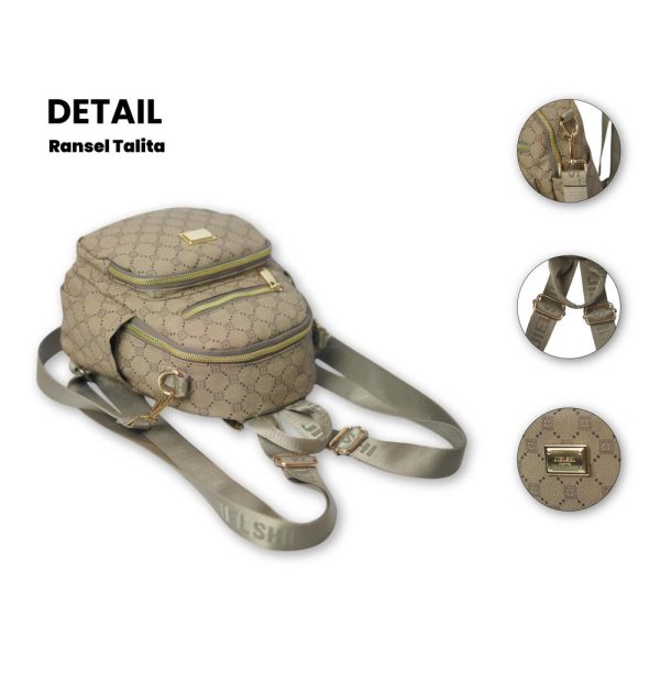 JIELSHI Talita 7706#JLY - Tas Ransel Wanita Multifungsi Bahan Kulit PU Premium Tebal - Image 3