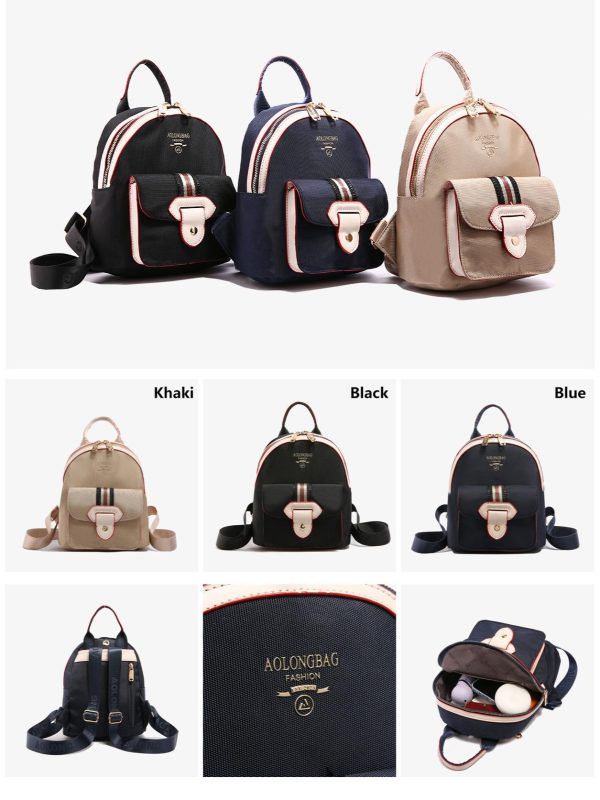 AOLONG Tas Ransel Anika 8965 #RS.171 - Backpack Mini Wanita Bahan Kanvas Premium - Image 8