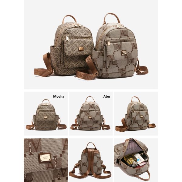 AOLONG Tas Ransel Azani 0237 #RS.205 - Backpack Cewek Terbaru Bahan Kulit PU Leather - Image 8