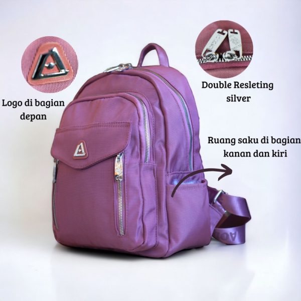 AOLONG Rayyanza 8306# Ransel Sekolah Bahan Kanvas Premium Tebal  Cocok Untuk Sekolah Sampai Kuliah - Image 6